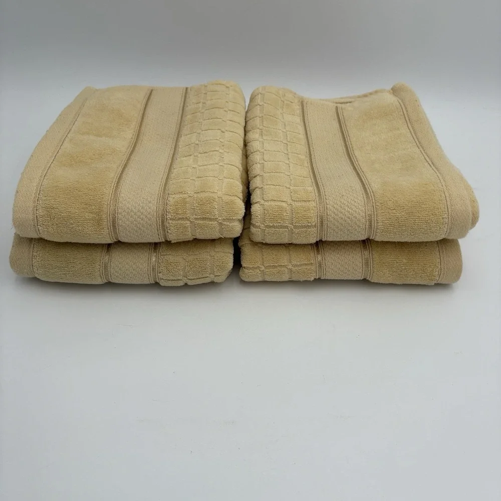 Earl & Wilson Butter Yellow Hand Towels Set Of 4 Luxurious Soft Vintage